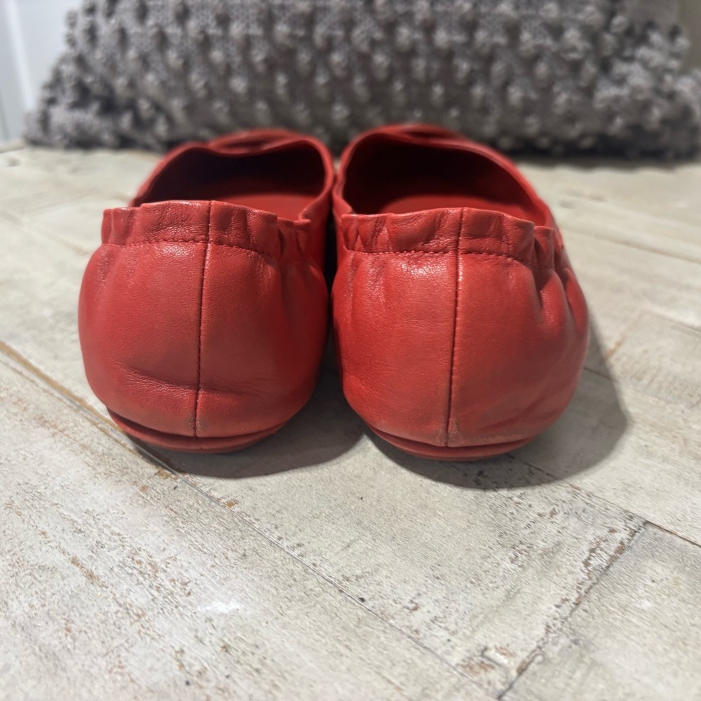 ❤️Tory Burch Minnie Red Travel Ballet Flats-Sz 11 - Picture 4 of 7